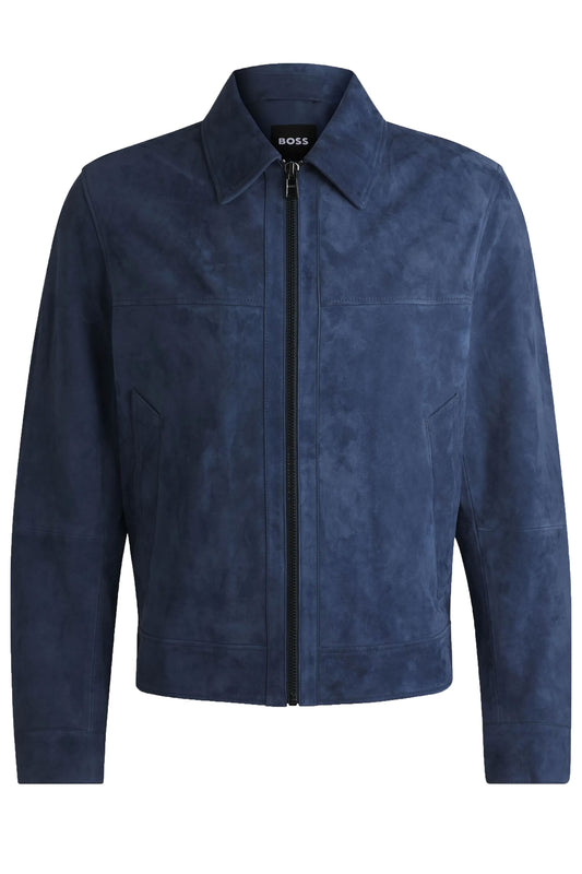 Boss Black H-Malbano 5 Suede Jacket Medium Blue