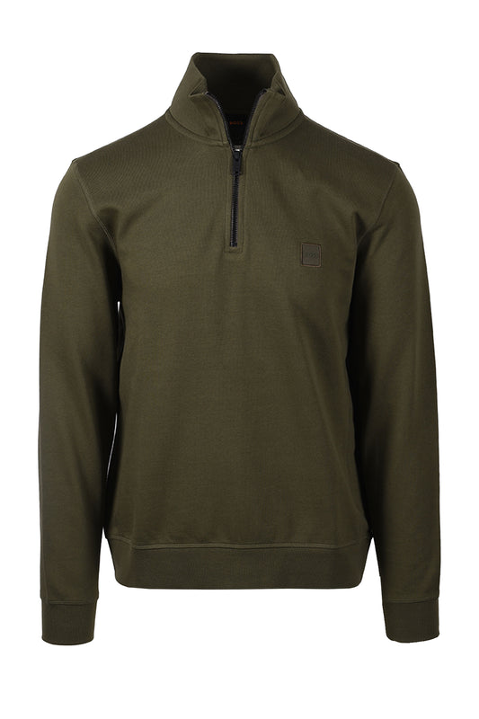 BOSS ORANGE ZETRUST HALF ZIP SWEATSHIRT BRIGHT GREEN Boss Orange Michael Stewart Menswear  Sweatshirts