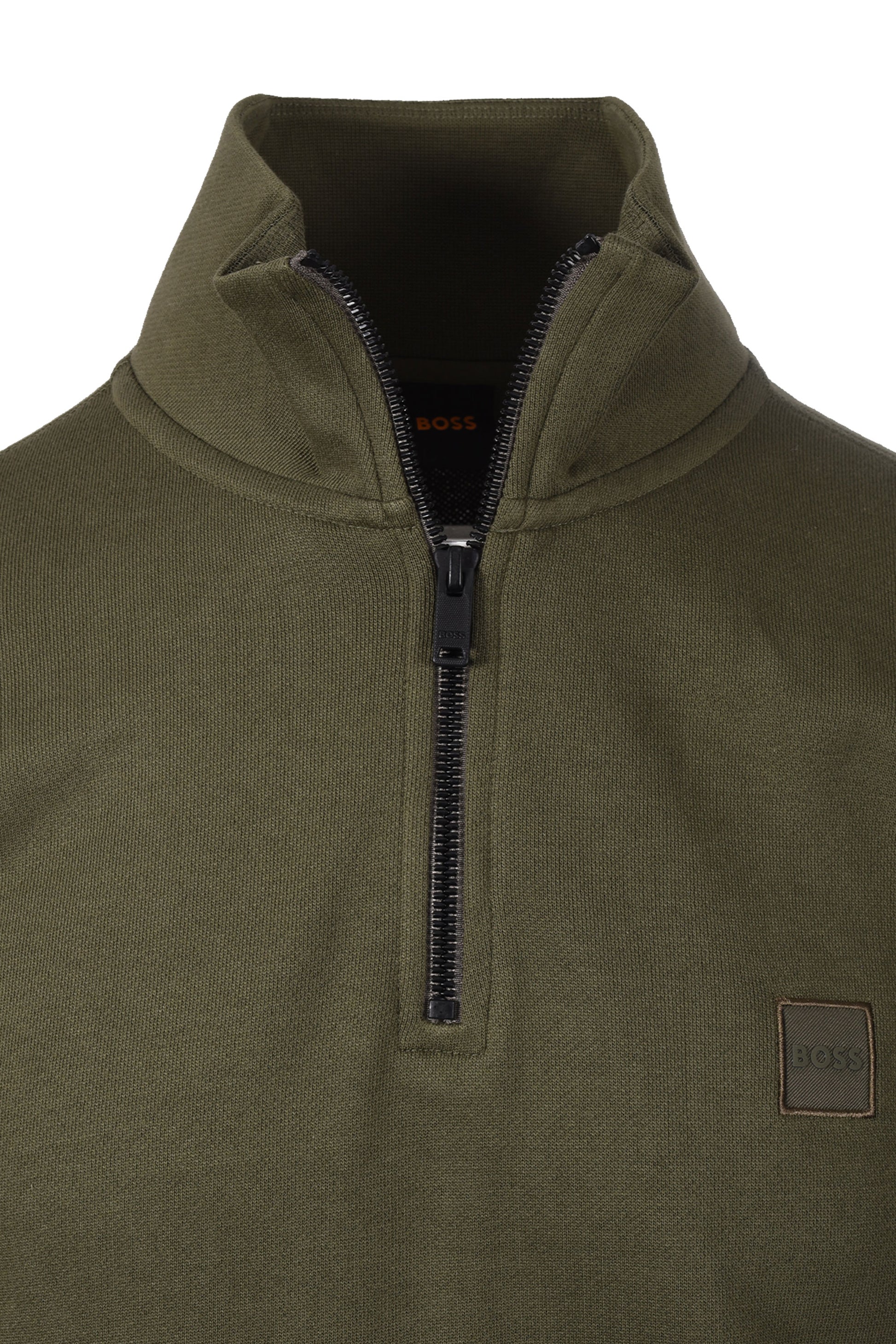 BOSS ORANGE ZETRUST HALF ZIP SWEATSHIRT BRIGHT GREEN Boss Orange Michael Stewart Menswear  Sweatshirts