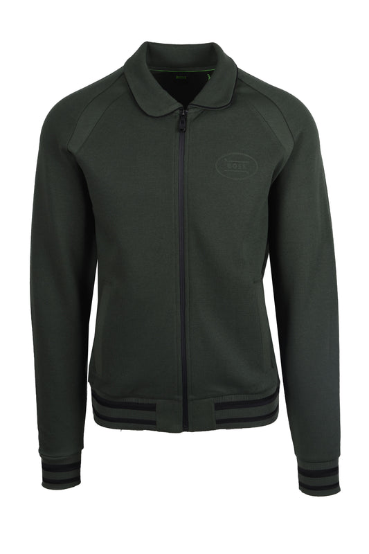 Boss Green Seth Heritage Full Zip Knitwear Open Green