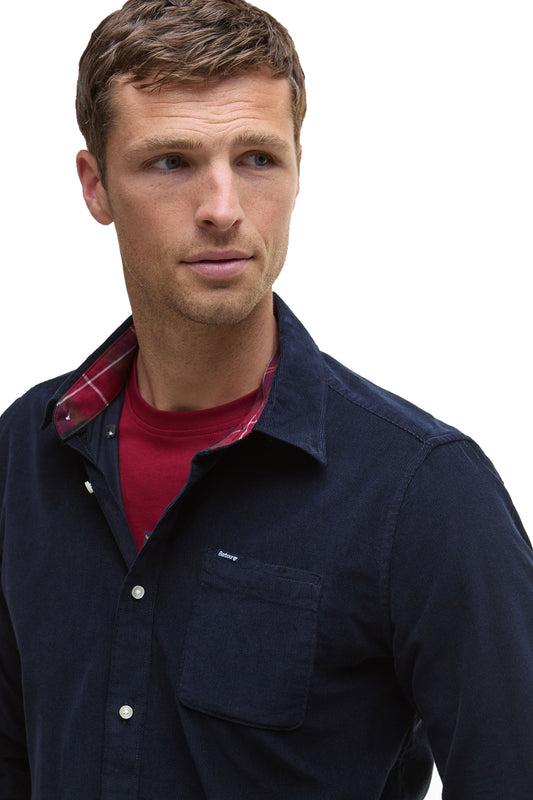 Barbour Ramsey Corduroy Shirt Navy/Red