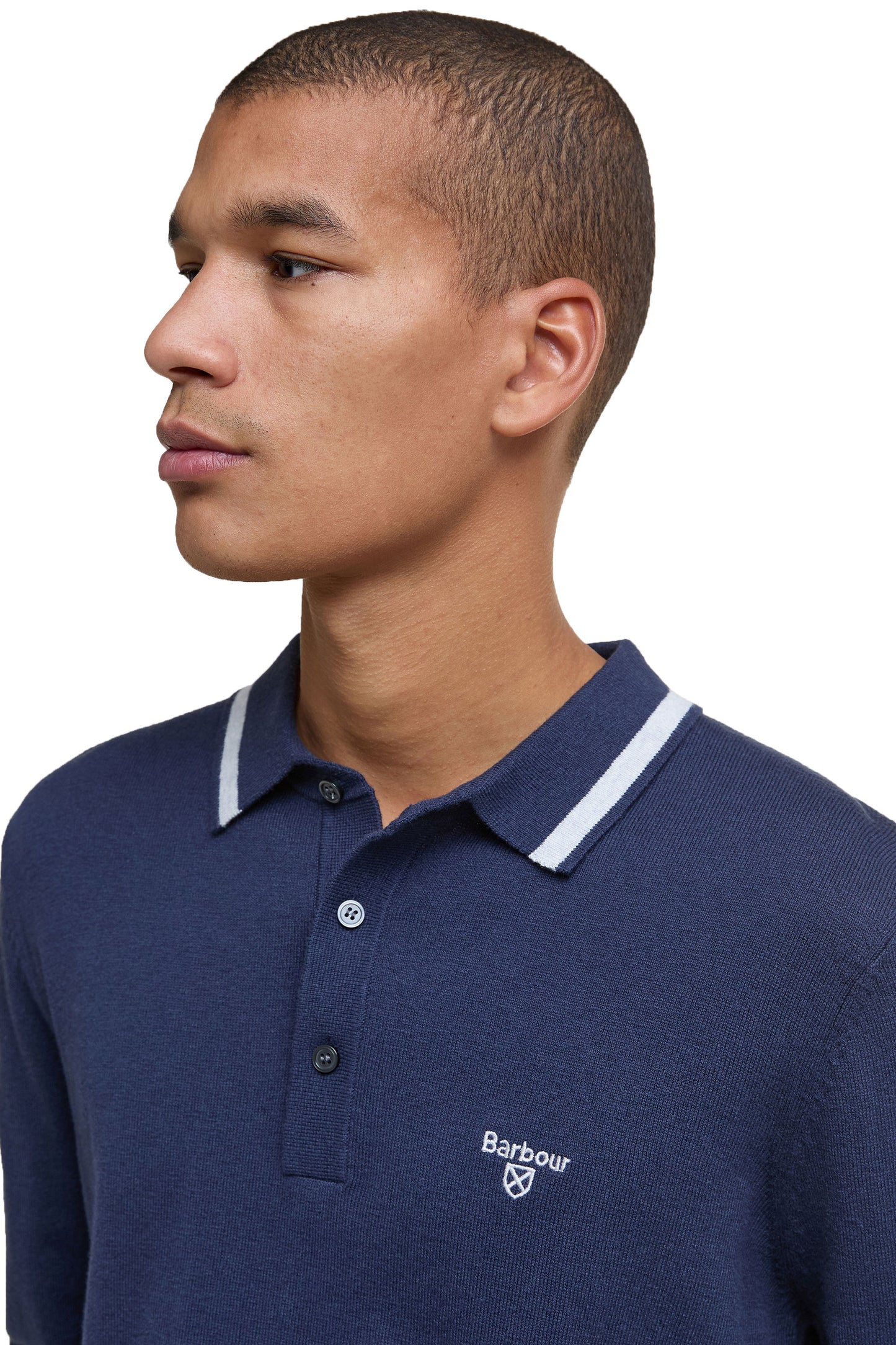 Barbour Rocton Knitted Polo Navy