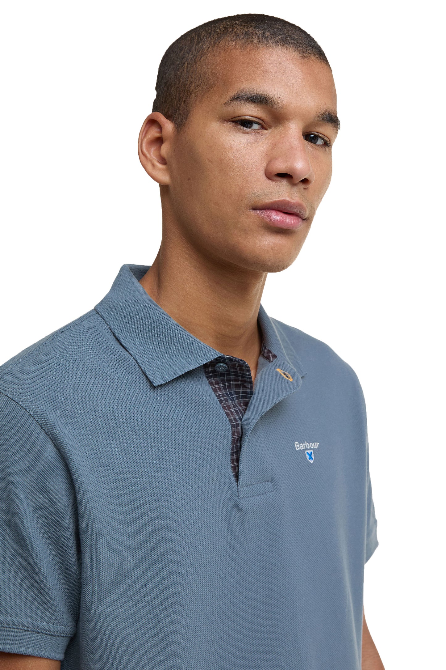 Barbour Tartan Pique Polo Blue Stone