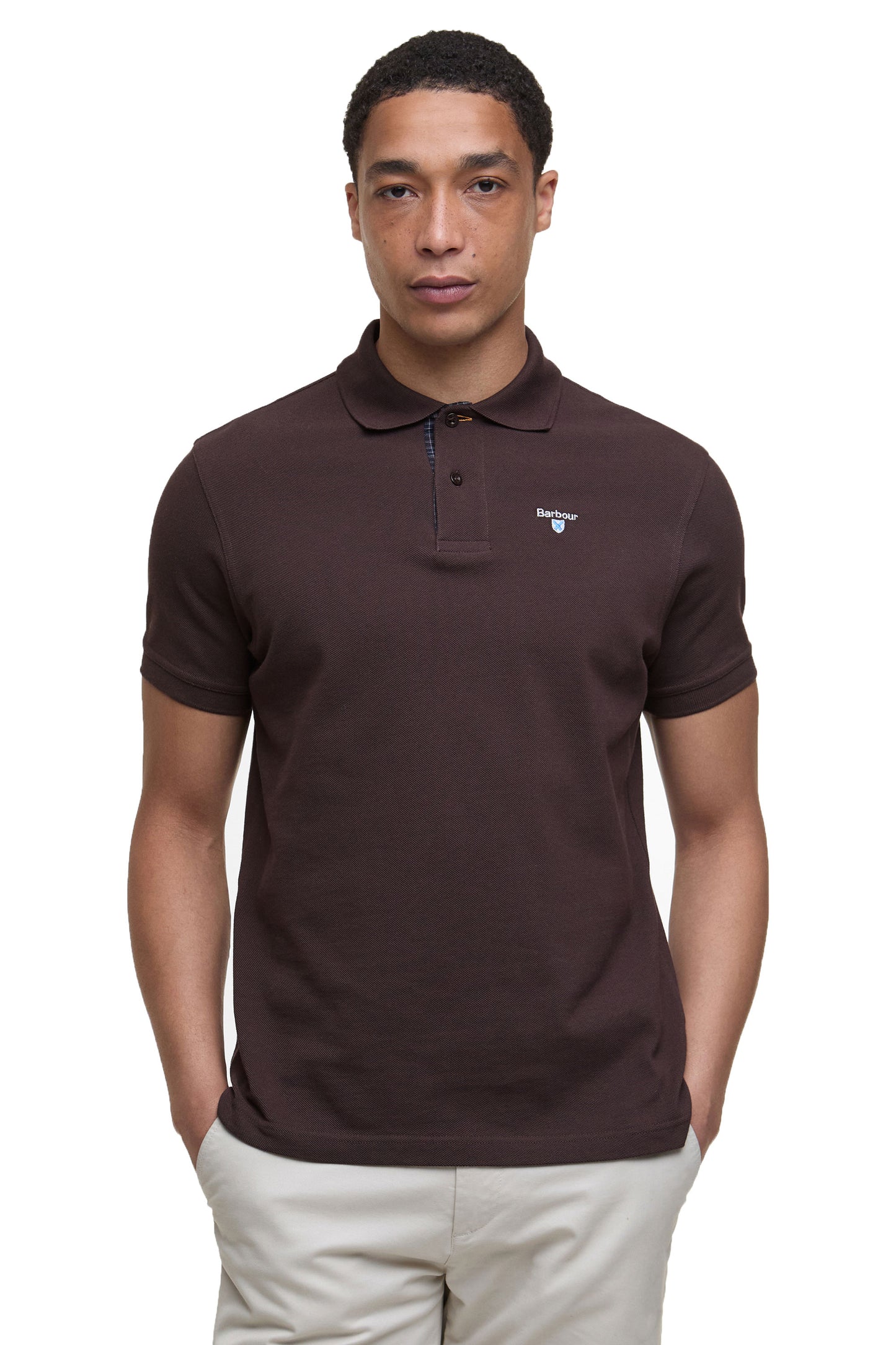Barbour Tartan Pique Polo Dark Oak