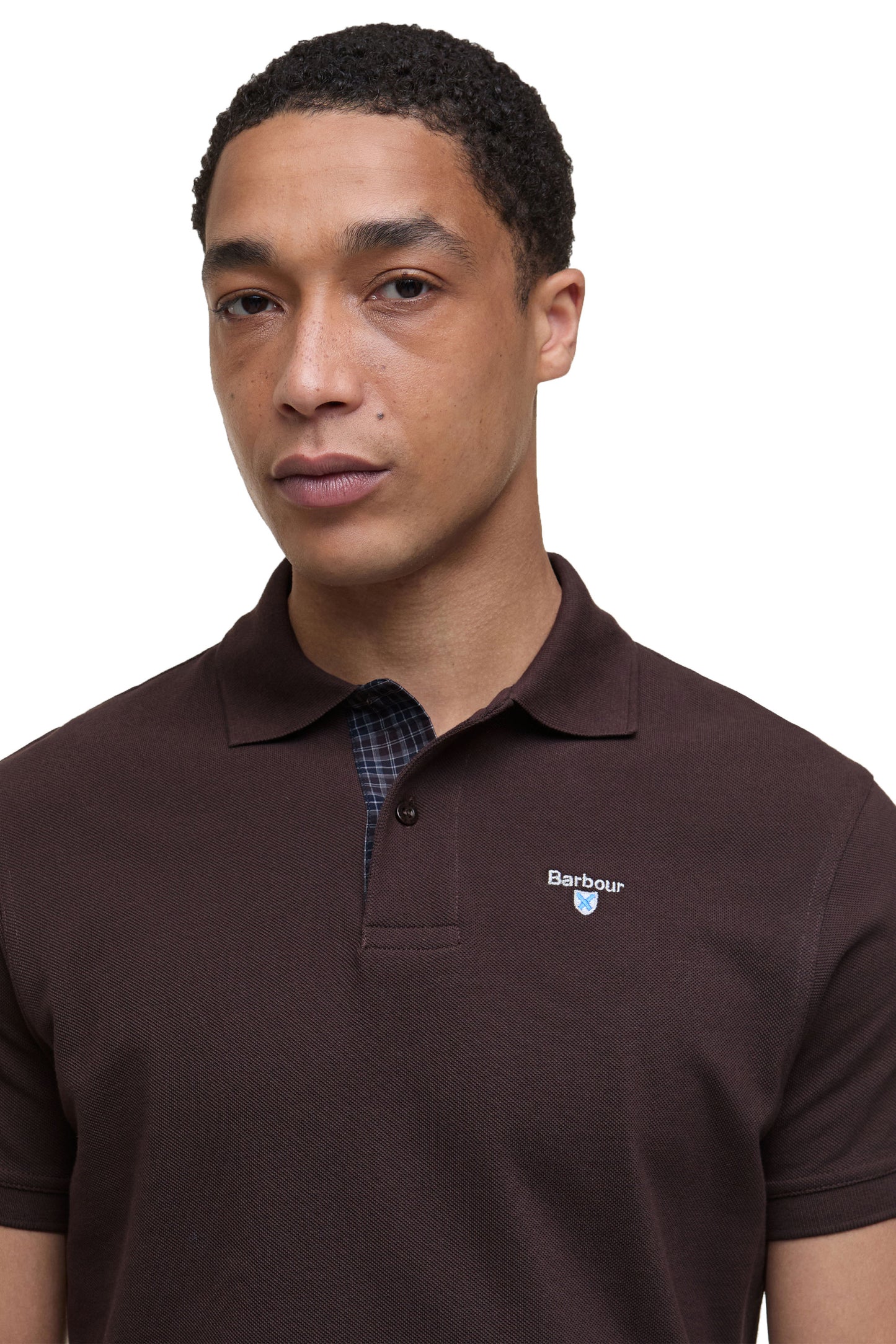 Barbour Tartan Pique Polo Dark Oak