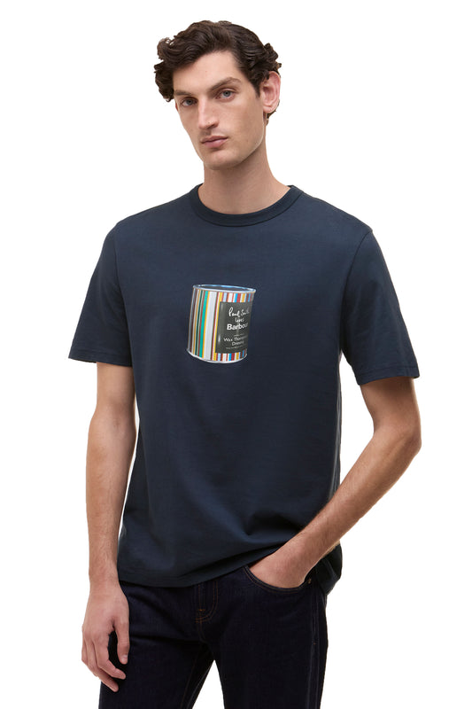 Barbour x Paul Smith Wax Tin T-Shirt Blue