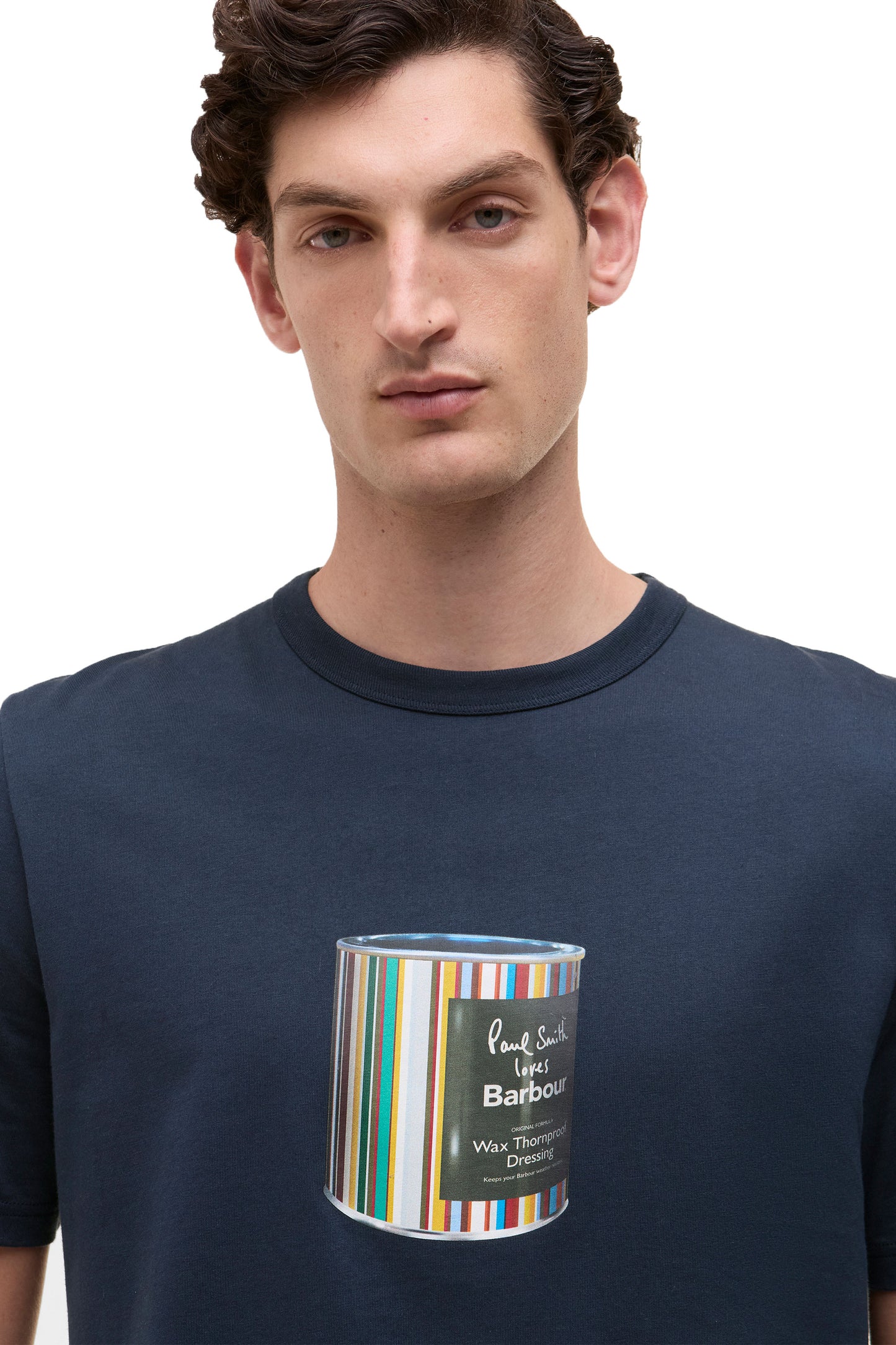 Barbour x Paul Smith Wax Tin T-Shirt Blue