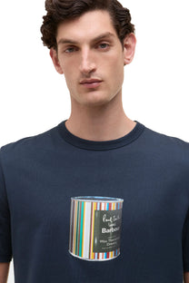 Barbour x Paul Smith Wax Tin T-Shirt Blue Barbour