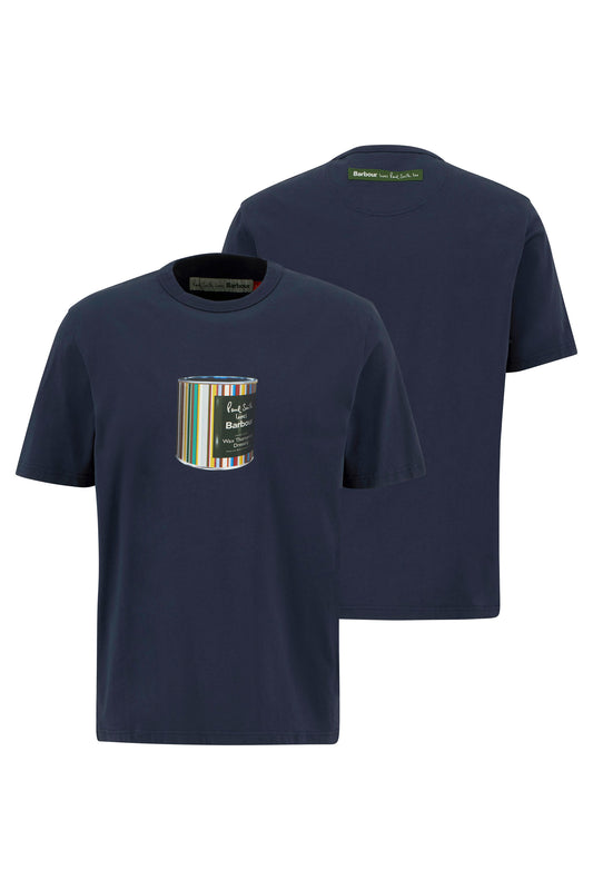Barbour x Paul Smith Wax Tin T-Shirt Blue