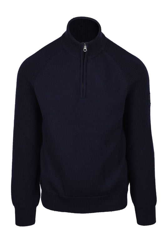 Belstaff Aspect Half Zip Knitwear Dark Ink