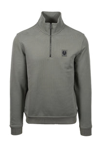 Belstaff Half Zip Sweatshirt Sage Green Belstaff