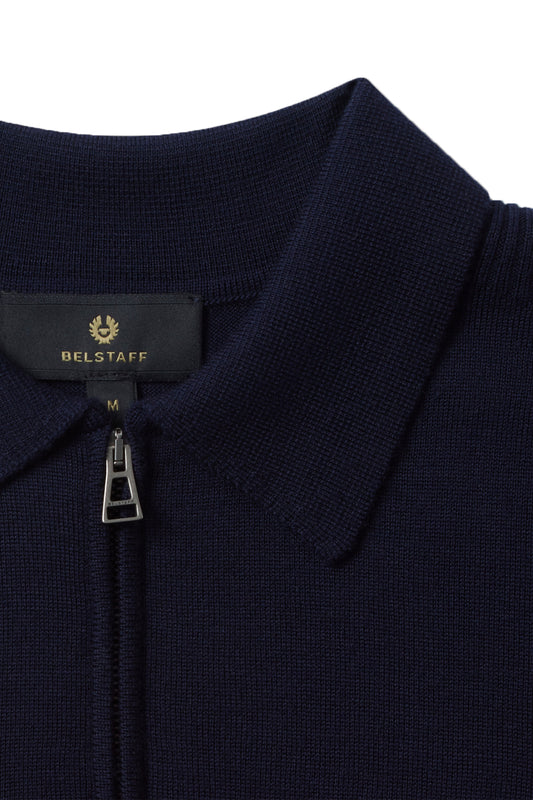 Belstaff Kyle Knitted Polo Polo Shirt Dark Ink