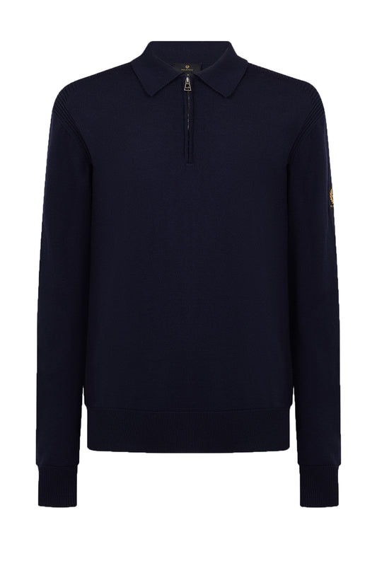Belstaff Kyle Knitted Polo Polo Shirt Dark Ink