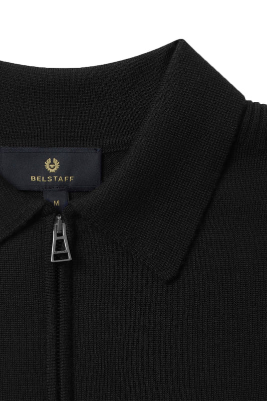 Belstaff Kyle Knitted Polo Shirt Black