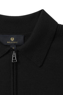 Belstaff Kyle Knitted Polo Shirt Black Belstaff