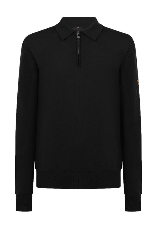 Belstaff Kyle Knitted Polo Shirt Black