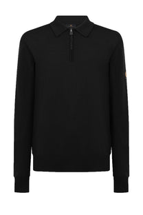 Belstaff Kyle Knitted Polo Shirt Black Belstaff