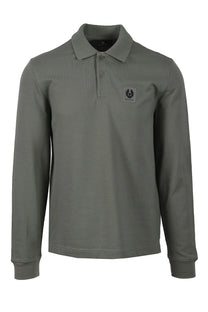 Belstaff Long Sleeved Polo Shirt Sage Green Belstaff