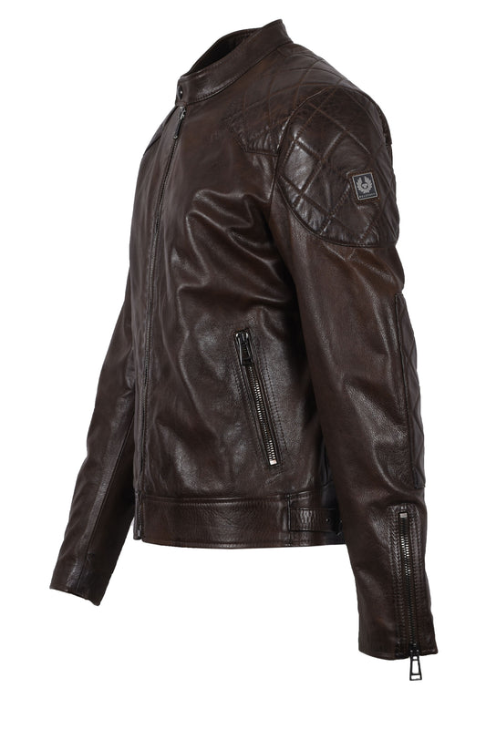 Belstaff Outlaw Leather Jacket Dark Earth
