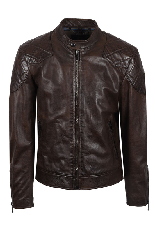 Belstaff Outlaw Leather Jacket Dark Earth
