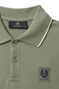 Belstaff Tipped Polo Shirt Sage Green Belstaff