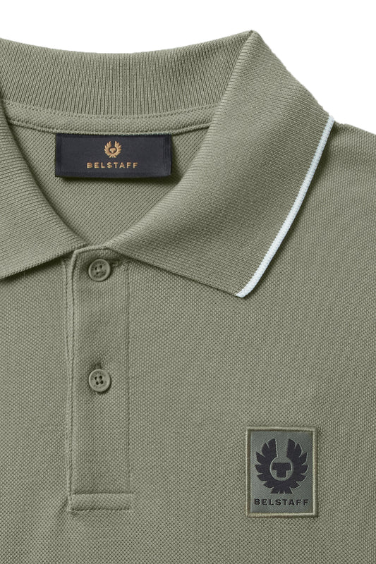 Belstaff Tipped Polo Shirt Sage Green