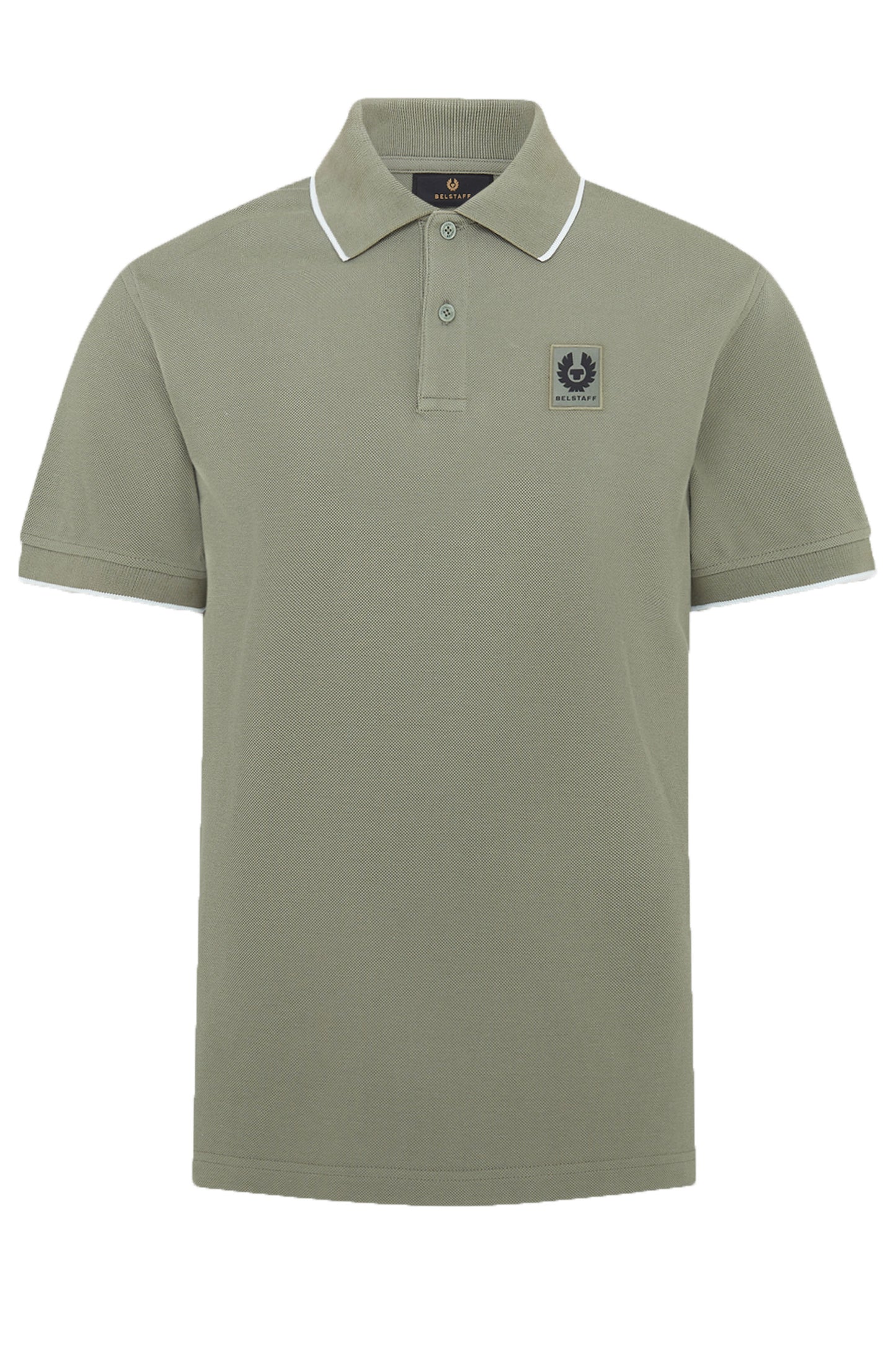 Belstaff Tipped Polo Shirt Sage Green