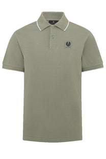 Belstaff Tipped Polo Shirt Sage Green Belstaff