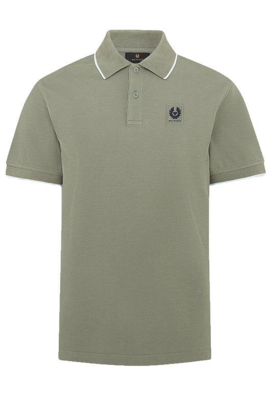Belstaff Tipped Polo Shirt Sage Green