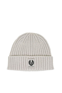 Belstaff Watch Hat With Patch Cement Grey Belstaff