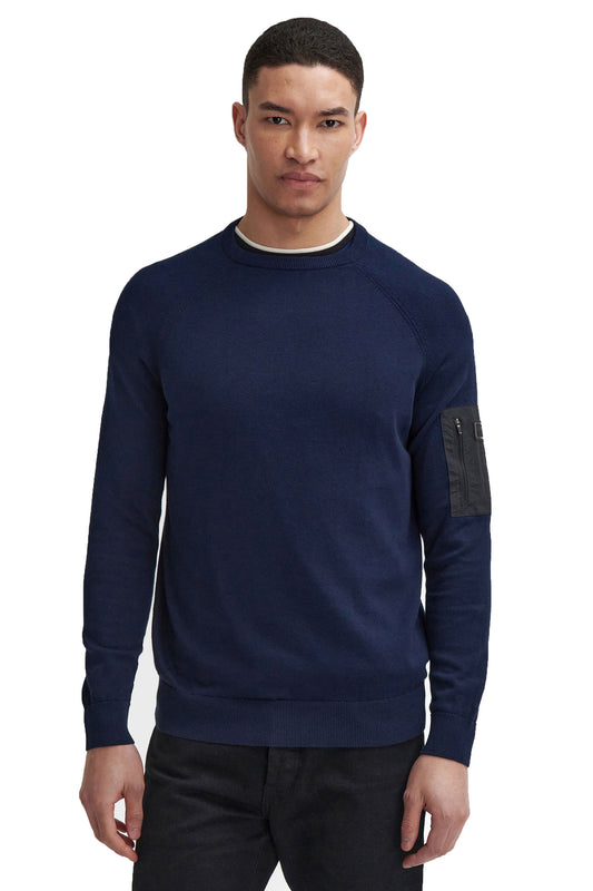 BARBOUR INTERNATIONAL BLADES CREW NECK JUMPER NAVY