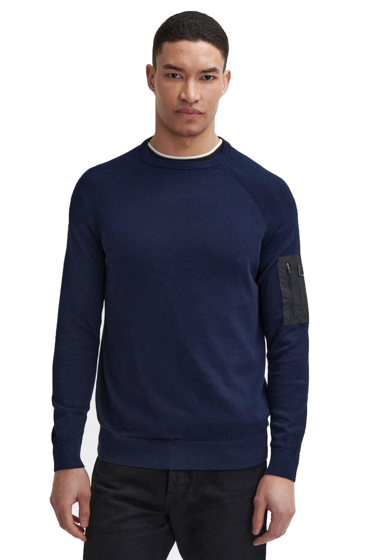 BARBOUR INTERNATIONAL BLADES CREW NECK JUMPER NAVY