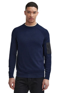 BARBOUR INTERNATIONAL BLADES CREW NECK JUMPER NAVY Barbour International