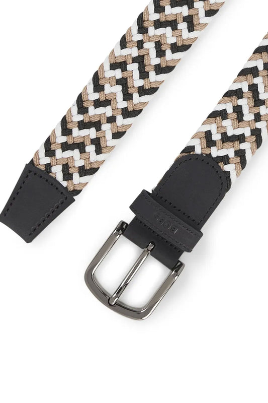Boss Black Sash Woven Belt Stone