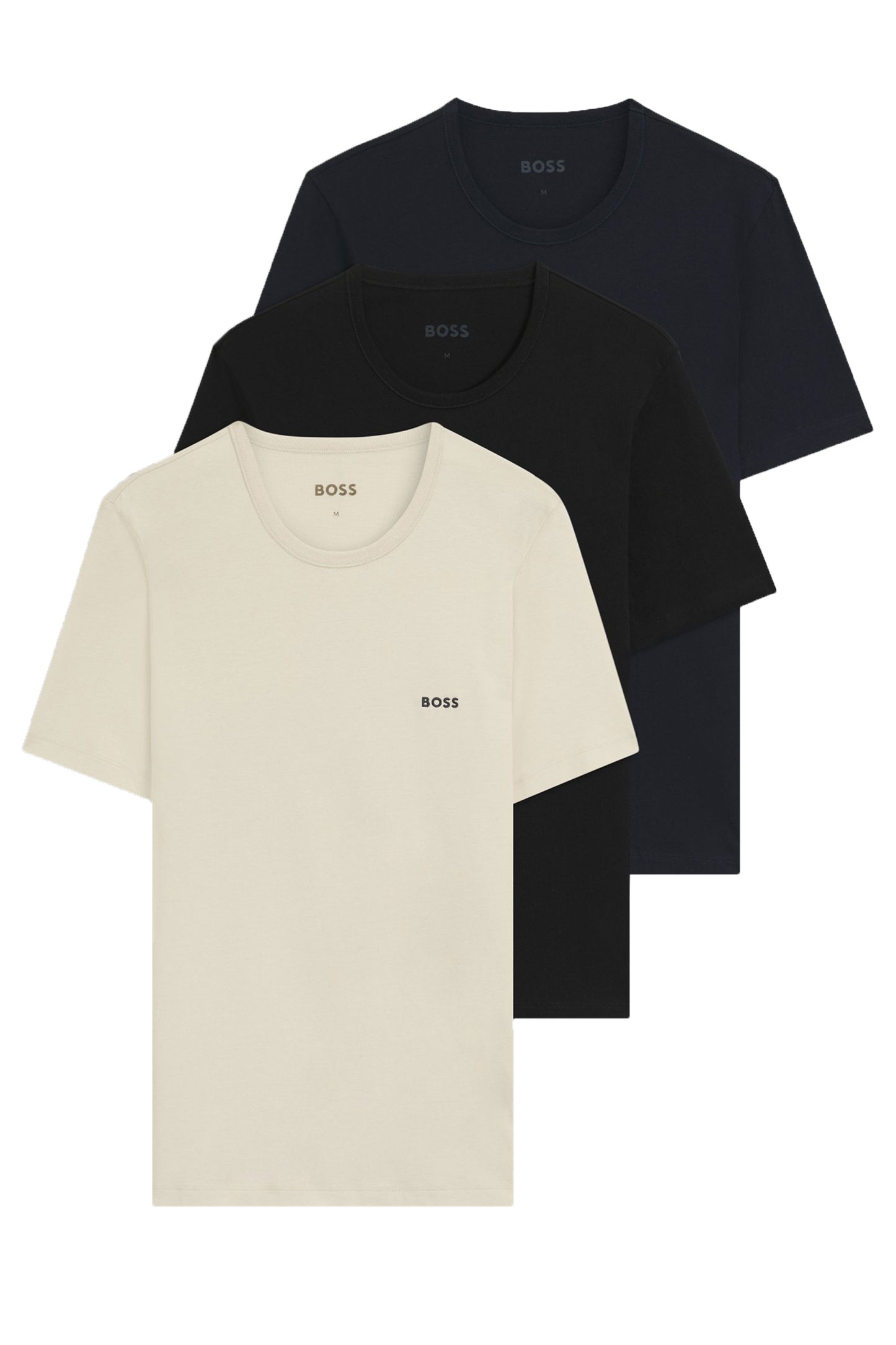 Boss Black 3 Pack T-Shirts Black/Navy/Beige