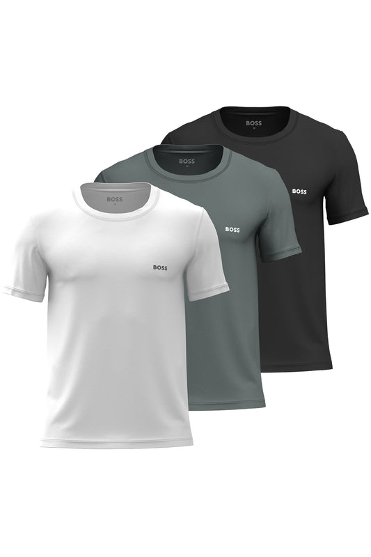 Boss Black 3 Pack T-Shirts White/Black/Green