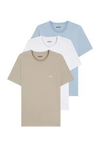 Boss Black BOSS 3 PACK T-SHIRT WHITE/BLUE/BEIGE Boss Black