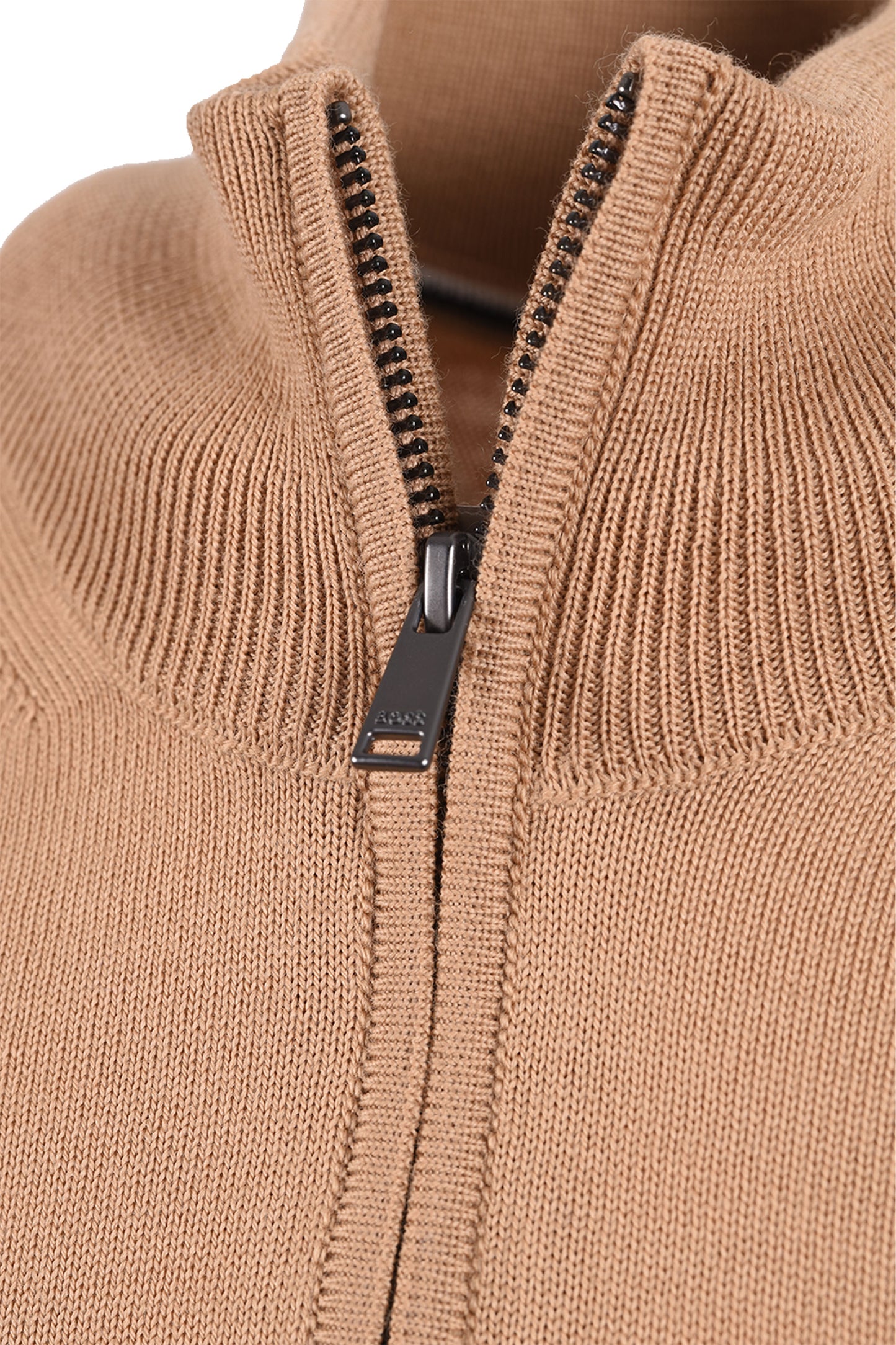 Boss Black BOSS H EBENJI HALF ZIP KNITWEAR MEDIUM BEIGE Boss Black Michael Stewart Menswear