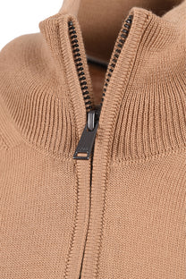 Boss Black BOSS H EBENJI HALF ZIP KNITWEAR MEDIUM BEIGE Boss Black Michael Stewart Menswear