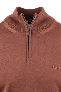 Boss Black BOSS H EBENJI ZIP SWEATSHIRT MEDIUM BROWN