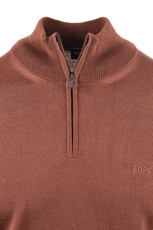 Boss Black BOSS H EBENJI ZIP SWEATSHIRT MEDIUM BROWN
