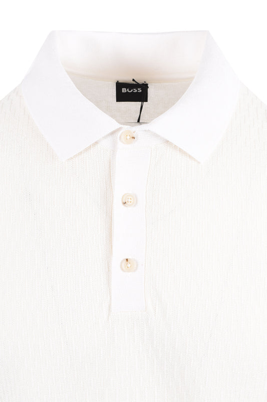 Boss Black BOSS H LURAZIO POLO OPEN WHITE Boss Black Michael Stewart Menswear  Polo Shirts