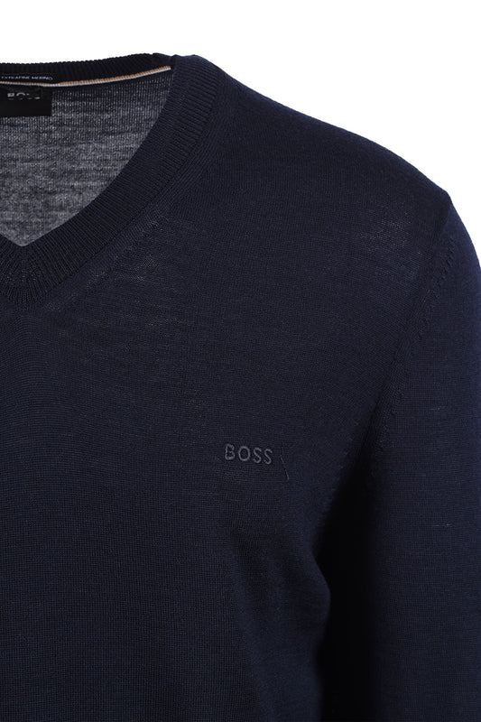 Boss Black BOSS H MELBA V NECK SWEATSHIRT DARK BLUE