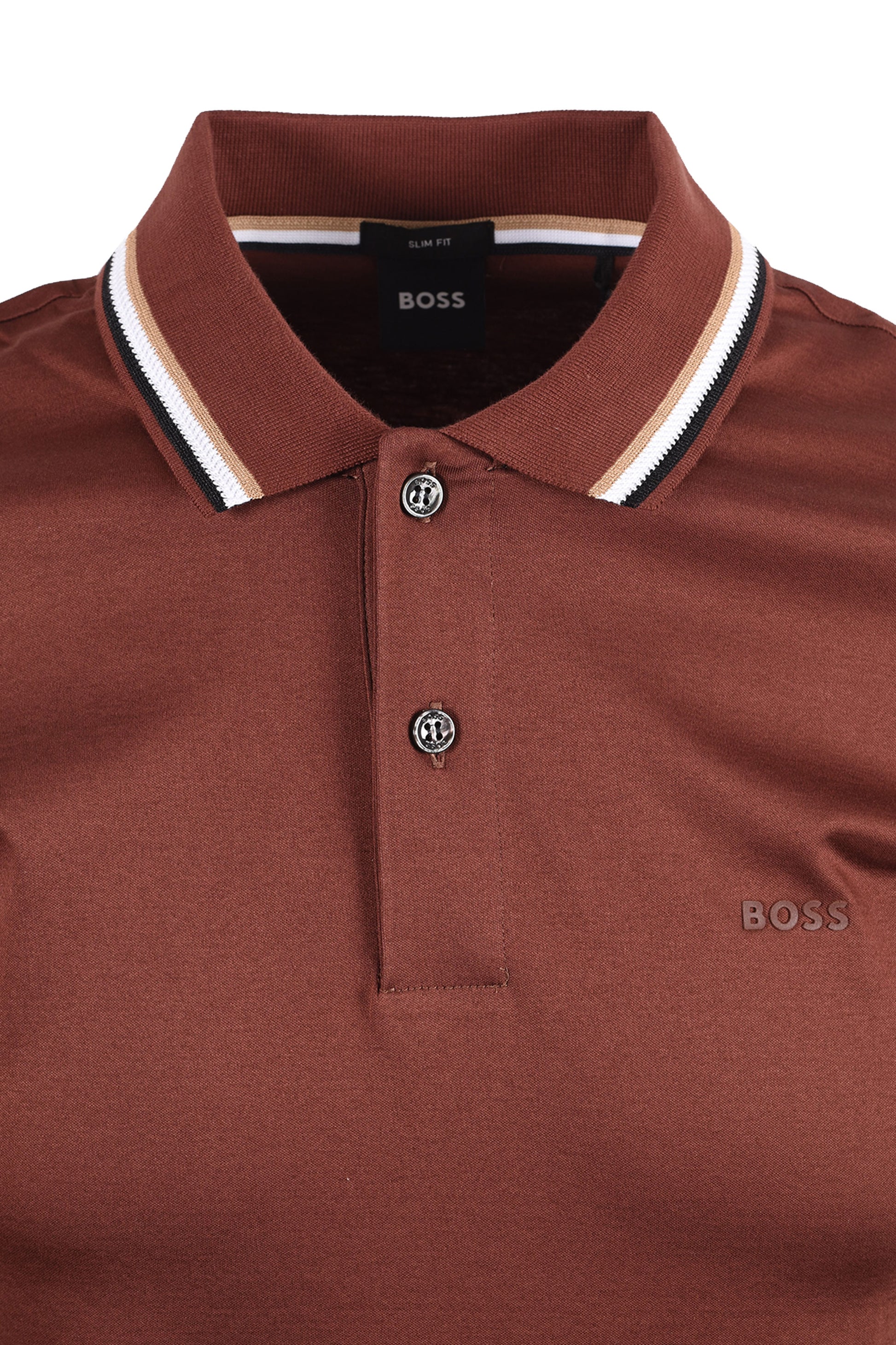 Boss Black BOSS PENROSE 38 POLO MEDIUM BROWN Boss Black Michael Stewart Menswear  Polo Shirts