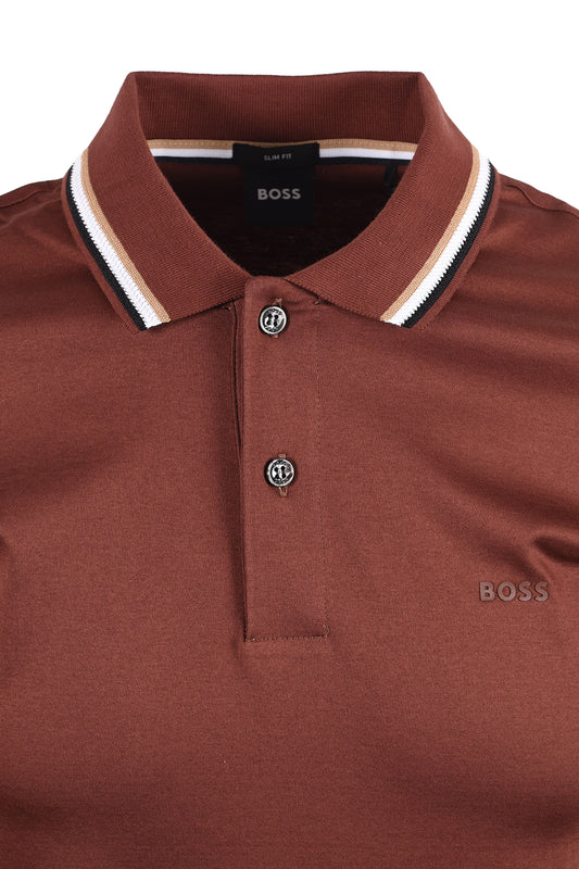 Boss Black BOSS PENROSE 38 POLO MEDIUM BROWN Boss Black Michael Stewart Menswear  Polo Shirts