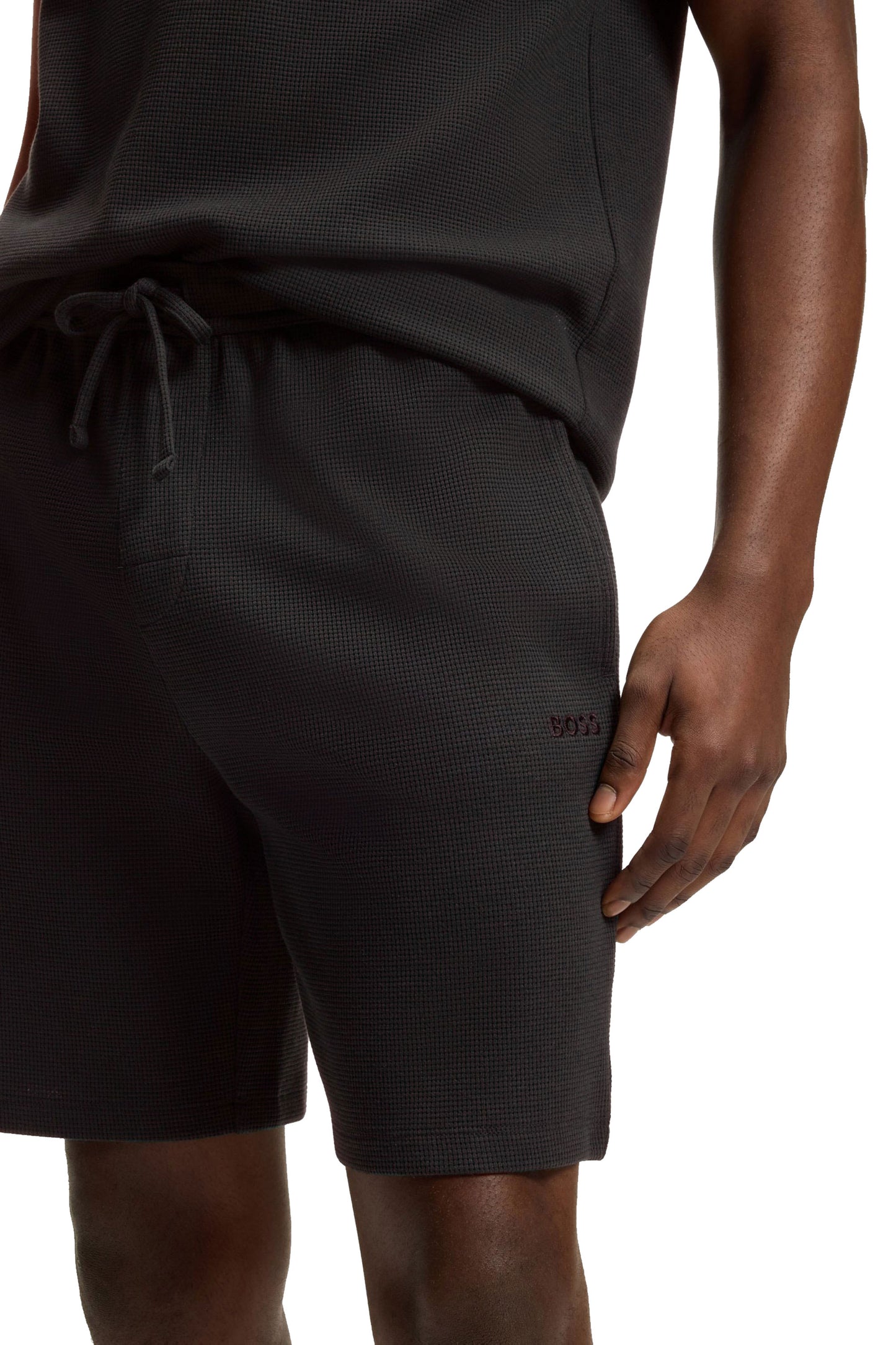 Boss Black BOSS WAFFLE SHORTS DARK BROWN Boss Black Michael Stewart Menswear  Shorts