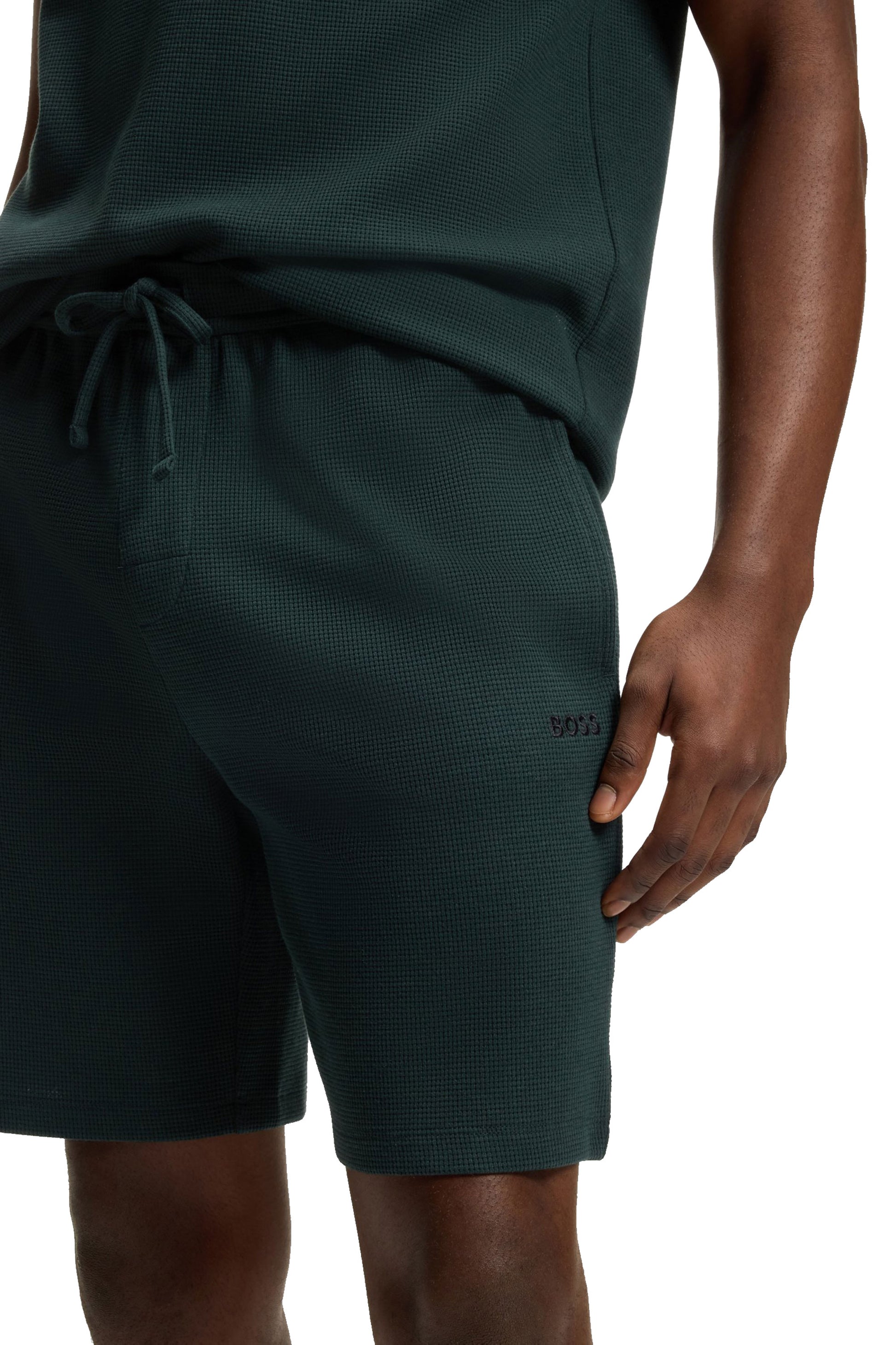 Boss Black BOSS WAFFLE SHORTS DARK GREEN Boss Black Michael Stewart Menswear  Shorts