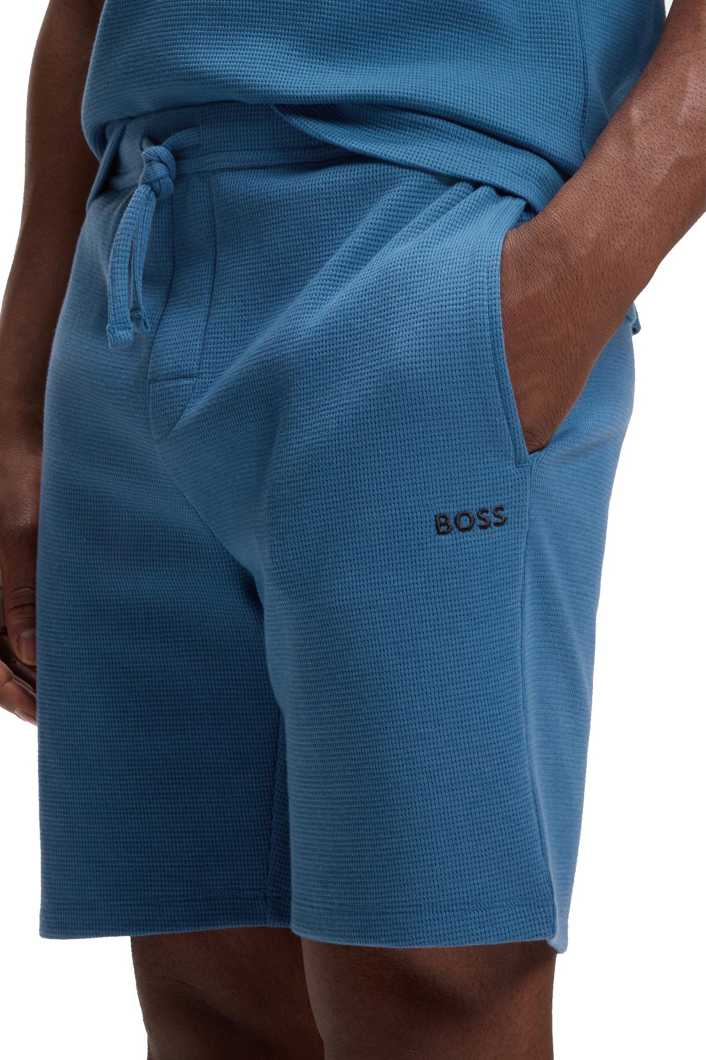 Boss Black BOSS WAFFLE SHORTS TURQUOISE AQUA Boss Black Michael Stewart Menswear  Shorts