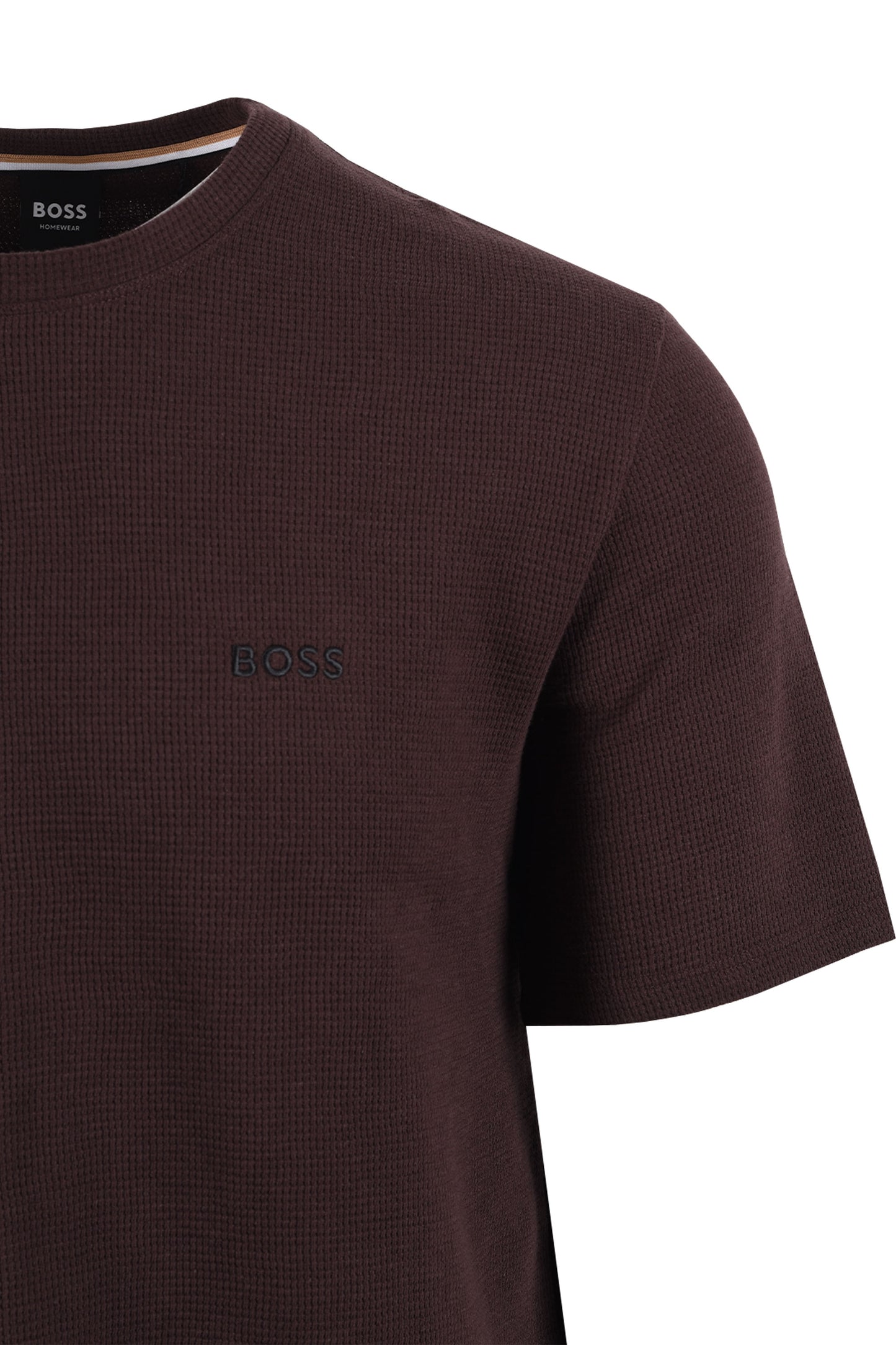 Boss Black BOSS WAFFLE T-SHIRT DARK BROWN Boss Black Michael Stewart Menswear  T-Shirts