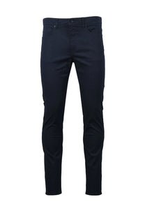Navy blue BOSS pants on a white background